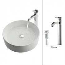 Vessel Sink in White with Ramus Faucet in Chrome
