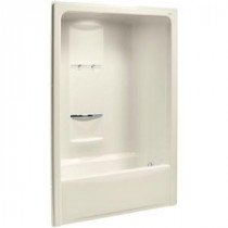 Sonata 60 in. x 34.8125 in. x 90 in. Bath and Shower Kit with Right Drain in Almond
