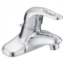 Prestige Collection 4 in. Centerset 1-Handle Contemporary Flair Bathroom Faucet in Chrome with ABS Pop-Up