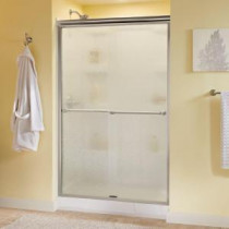 Silverton 48 in. x 70 in. Semi-Framed Sliding Shower Door in Nickel with Rain Glass