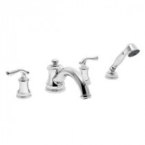 Winslet 2-Handle Deck-Mount Roman Tub Faucet with Handshower in Chrome (Valve Not Included)
