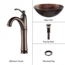 Vessel Sink in Copper Illusion with Riviera Faucet in Oil Rubbed Bronze