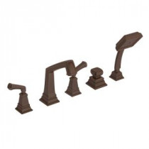 Oxford 2-Handle Deck-Mount Roman Tub Faucet with Hand Shower in Oil Rubbed Bronze (Valve Not Included)