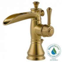 Cassidy Single Hole Single-Handle Open Channel Spout Bathroom Faucet in Champagne Bronze with Metal Pop-Up