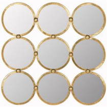 Circles in the Square 27.5 in. x 27.5 in. Iron and Glass Framed Mirror