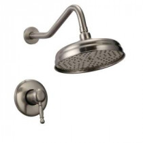 Caius 1-Handle Large Rainfall Shower Faucet in Brushed Nickel
