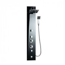 4-Jet Shower Tower System in Black Tempered glass