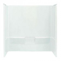 Performa 60 in. x 30-1/4 in. x 60-1/4 in. 3-piece Direct-to-Stud Tub Wall Set with Backer in White