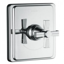 Pinstripe 1-Handle Thermostatic Valve Trim Kit with Cross Handle in Polished Chrome (Valve Not Included)