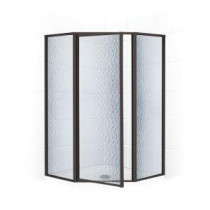 Legend Series 56 in. x 66 in. Framed Neo-Angle Shower Door in Oil Rubbed Bronze and Obscure Glass