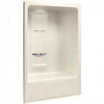 Sonata 60 in. x 34.8125 in. x 90 in. Bath and Shower Kit with Left Drain in Almond