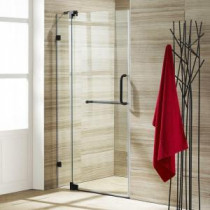 Pirouette 42 in. x 72 in. Frameless Pivot Shower Door with Hardware and 3/8 in. Clear Glass in Oil Rubbed Bronze