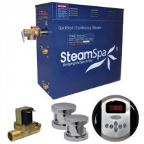 Oasis 10.5kW QuickStart Steam Bath Generator Package with Built-In Auto Drain in Polished Chrome