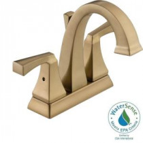 Dryden 4 in. Centerset 2-Handle High-Arc Bathroom Faucet in Champagne Bronze with Metal Pop-Up
