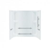 Accord 60 in. x 30 in. x 55 in. 3-piece Direct-to-Stud Right-Hand Shower Wall Set in White