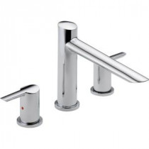 Compel 2-Handle Deck-Mount Roman Tub Faucet Trim Kit Only in Chrome (Valve Not Included)