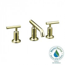 Purist 8 in. Widespread 2-Handle Low-Arc Bathroom Faucet in Vibrant French Gold