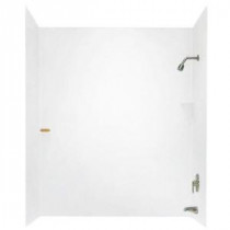 30 in. x 60 in. x 72 in. 3-piece Easy Up Adhesive Tub Wall in White