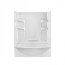 Ovation 33.75 in. x 60 in. x 75 in. Standard Fit Bathtub Kit with Right-Hand Drain in Arctic