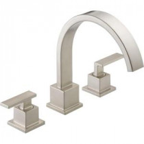 Vero 2-Handle Deck-Mount Roman Tub Faucet Trim Kit Only in Stainless (Valve Not Included)