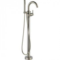 Trinsic 1-Handle Floor-Mount Roman Tub Faucet Trim Kit with Hand Shower in Stainless (Valve Not Included)