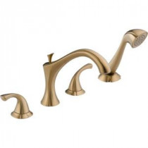 Addison 2-Handle Deck-Mount Roman Tub Faucet with Hand Shower Trim Kit Only in Champage Bronze (Valve Not Included)