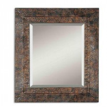 34 in. x 30 in. Brown Framed Mirror