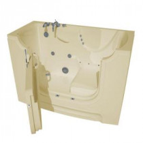 5 ft. Left Drain Wheel Chair Accessible Whirlpool and Air Bath Tub in Biscuit