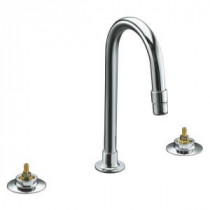 Triton 12 in. Widespread 2-Handle Mid-Arc Bathroom Faucet in Polished Chrome Less Handles