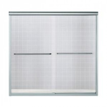 Finesse 59-1/4 in. x 55-3/4 in. Semi-Framed Sliding Tub/Shower Door in Silver with Smooth and Clear Glass Texture