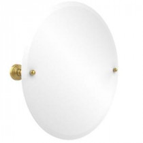 Waverly Place Collection 22 in. x 22 in. Frameless Round Single Tilt Mirror with Beveled Edge in Polished Brass