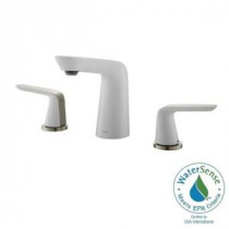 Seda 8 in. Widespread 2-Handle Bathroom Faucet in Brushed Nickel and White