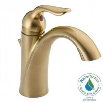 Lahara Single Hole Single-Handle Bathroom Faucet in Champagne Bronze with Metal Pop-Up