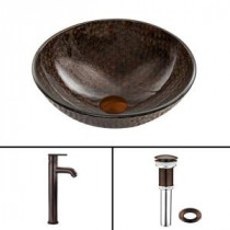 Glass Vessel Sink in Copper Shield and Seville Faucet Set in Oil Rubbed Bronze