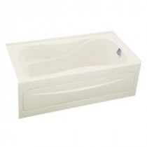 Hourglass 5 ft. Right-Hand Drain with Integral Tile Flange Acrylic Bathtub in White