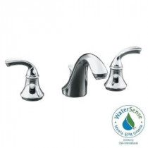 Forte 8 in. Widespread 2-Handle Low-Arc Bathroom Faucet in Polished Chrome with Plastic Drain