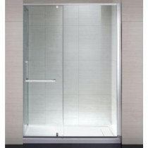 Brooklyn 60 in. x 79 in. Semi-Framed Shower Enclosure with Hinged Glass Shower Door in Chrome and Clear Glass