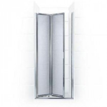 Paragon Series 25 in. x 67 in. Framed Bi-Fold Double Hinged Shower Door in Chrome and Obscure Glass