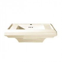 Town Square 6.5 in. Pedestal Sink Basin with Single Hole in Linen