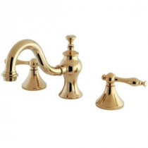 Victorian 8 in. Widespread 2-Handle High-Arc Bathroom Faucet in Polished Brass