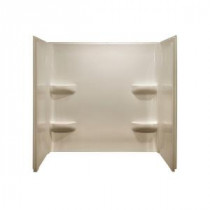 Elite 30 in. x 54 in. x 59 in. 3-Piece Direct-to-Stud Tub Wall Kit in Almond