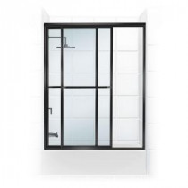 Paragon Series 48 in. x 58 in. Framed Sliding Tub Door with Towel Bar in Oil Rubbed Bronze and Clear Glass