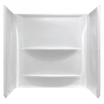 Contour 30 in. x 60 in. x 59 in. 3-Piece Direct-to-Stud Tub Wall Kit in White