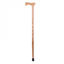 37 in. Twisted Oak or Ash Walking Cane in Natural