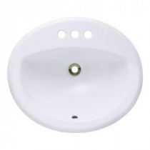 Overmount Porcelain Bathroom Sink in White