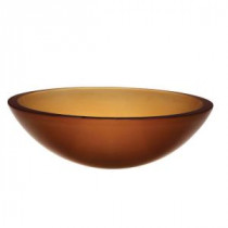 Translucence Above-Counter Round Glass Vessel Sink in Frosted Amber
