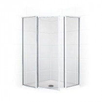 Legend Series 59 in. x 66 in. Framed Neo-Angle Swing Shower Door in Chrome and Clear Glass