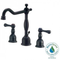 Opulence 8 in. Widespread 2-Handle High-Arc Bathroom Faucet in Satin Black (DISCONTINUED)