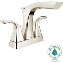 Tesla 4 in. Centerset 2-Handle Bathroom Faucet in Polished Nickel with Metal Drain Assembly