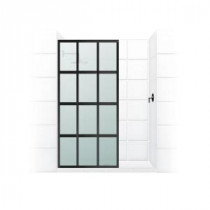 Gridscape Series V1 30 in. x 76 in. Divided Light Shower Screen in Oil Rubbed Bronze and Satin Glass